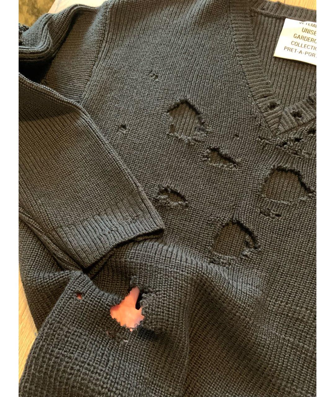 VETEMENTS Черный шерстяной джемпер / свитер, фото 4