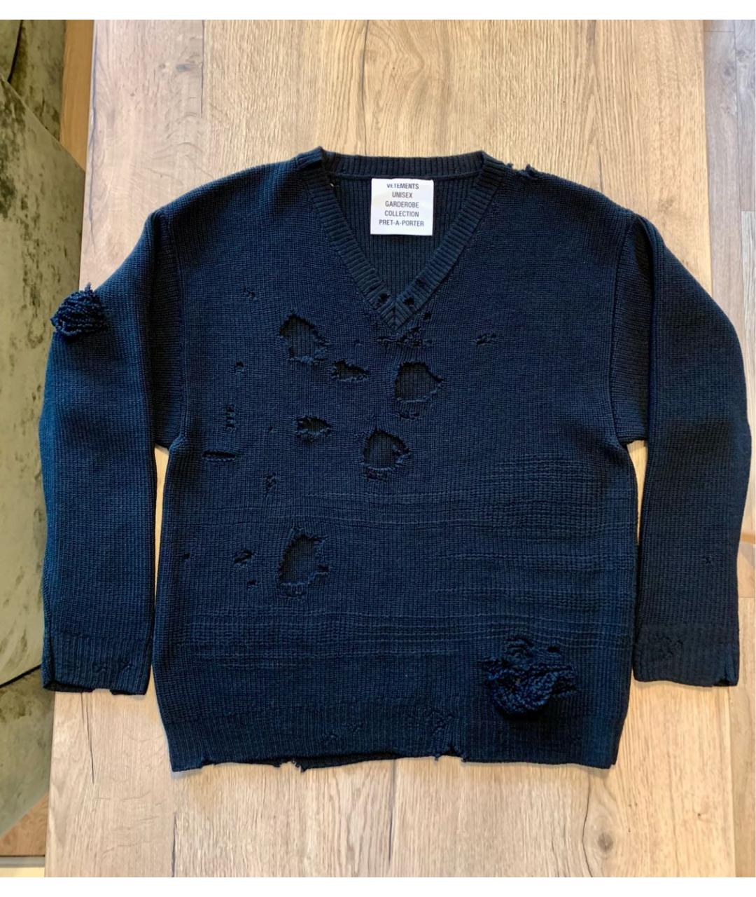 VETEMENTS Черный шерстяной джемпер / свитер, фото 9