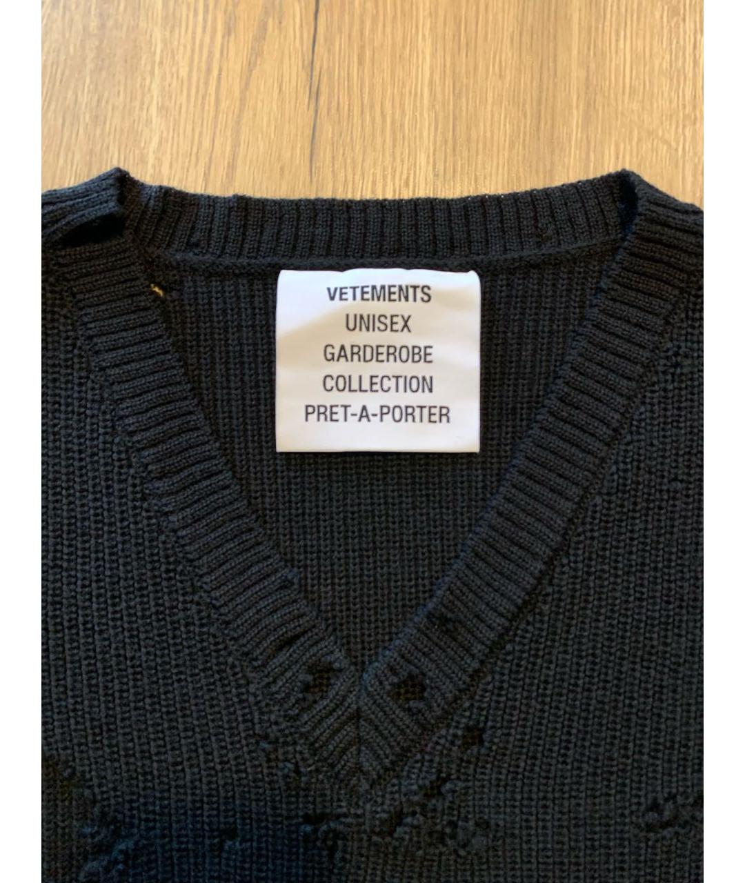 VETEMENTS Черный шерстяной джемпер / свитер, фото 7