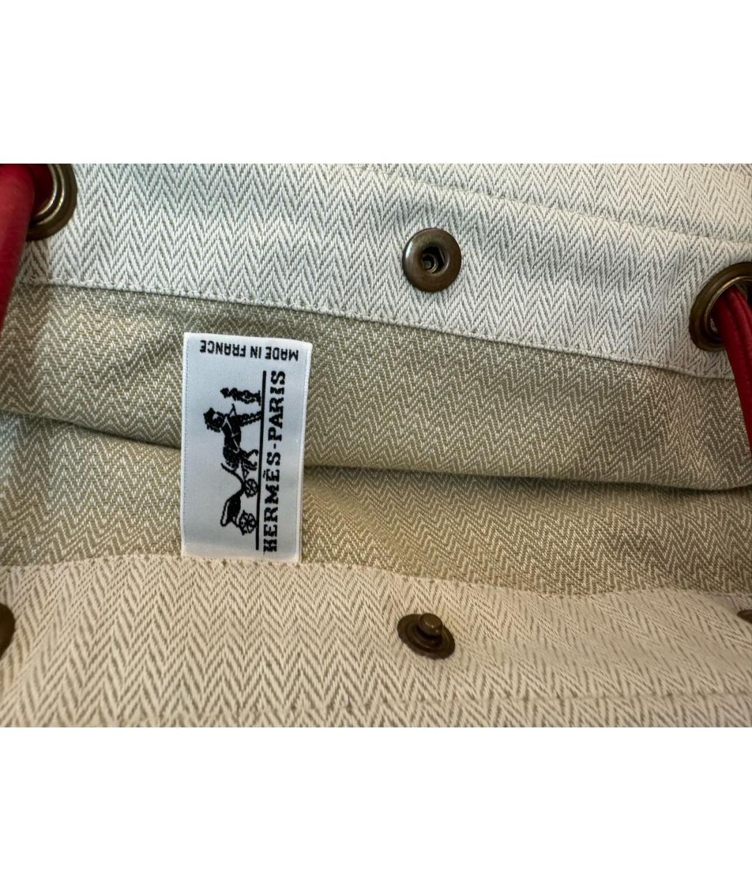 HERMES Бежевая пляжная сумка, фото 6