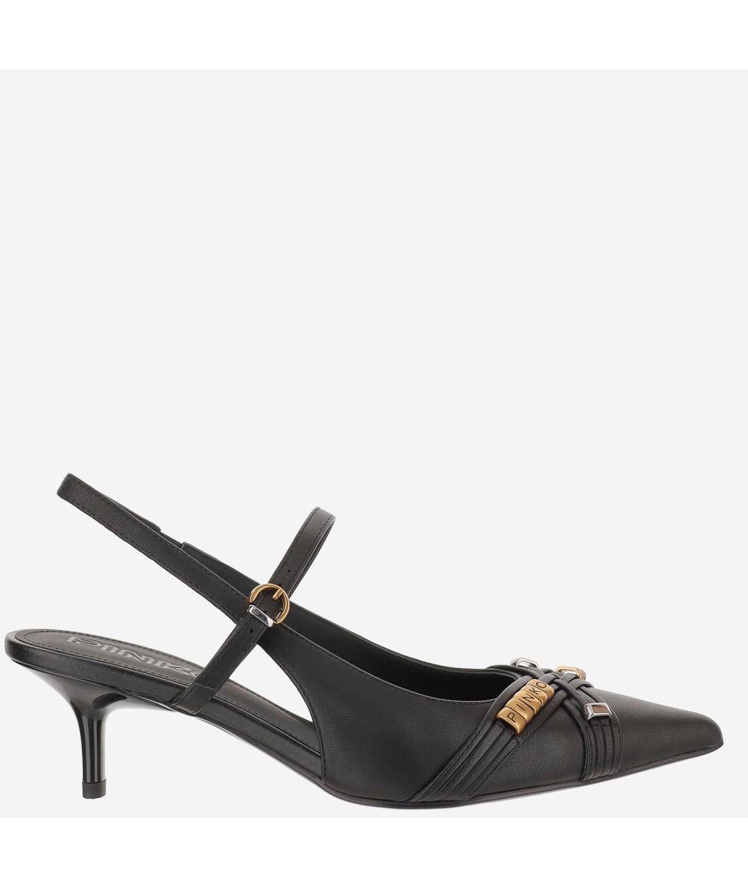 PINKO Черные кожаные туфли, фото 5