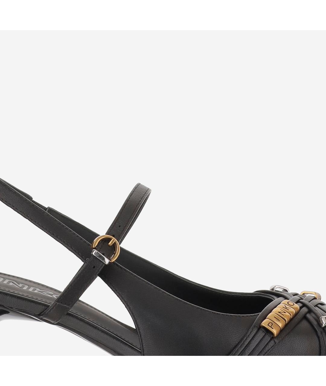 PINKO Черные кожаные туфли, фото 4