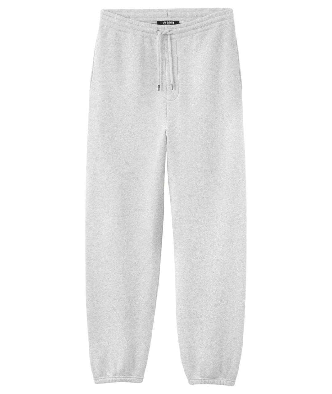 JACQUEMUS Серые хлопковые спортивные брюки и шорты, фото 1