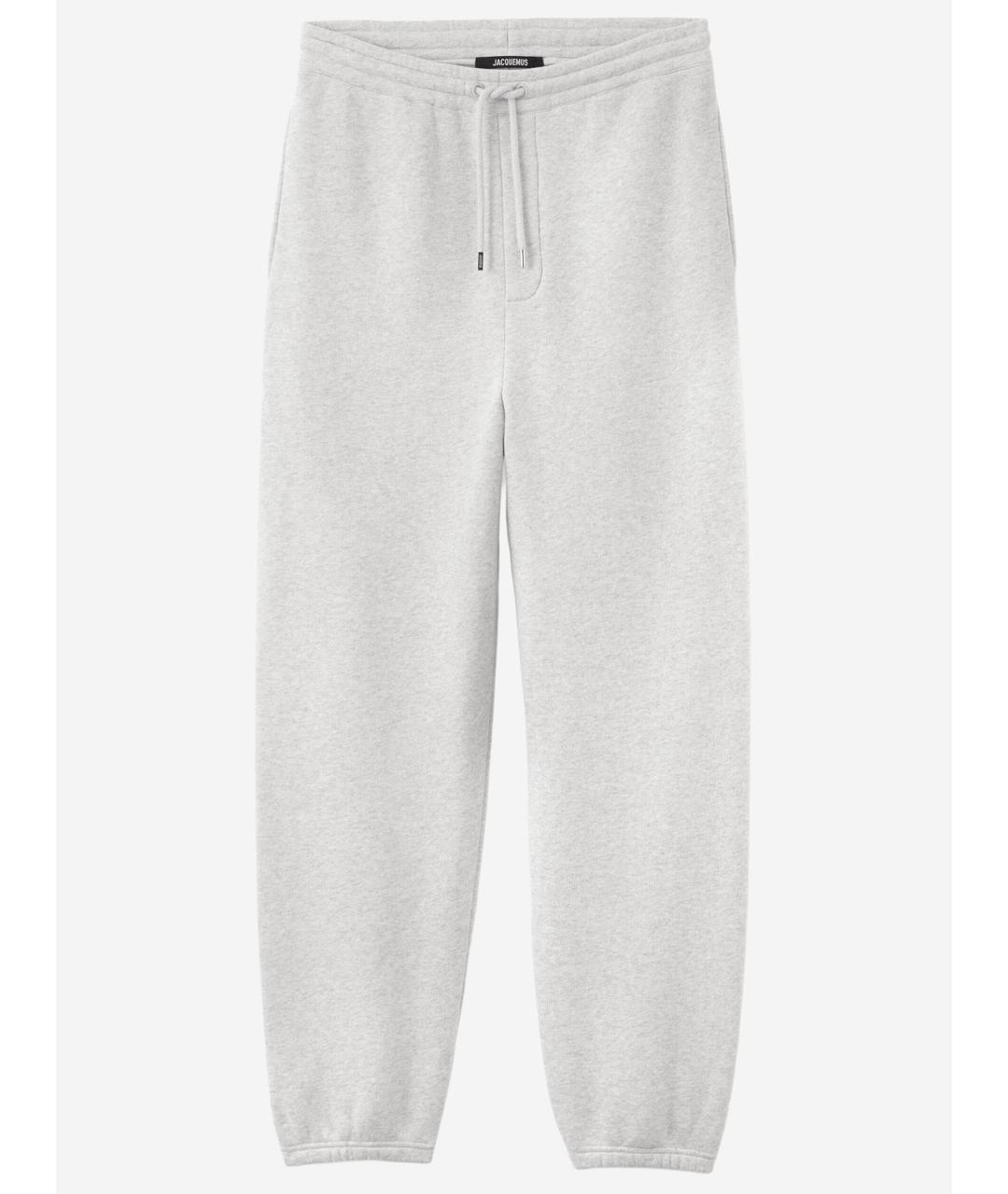 JACQUEMUS Серые хлопковые спортивные брюки и шорты, фото 4