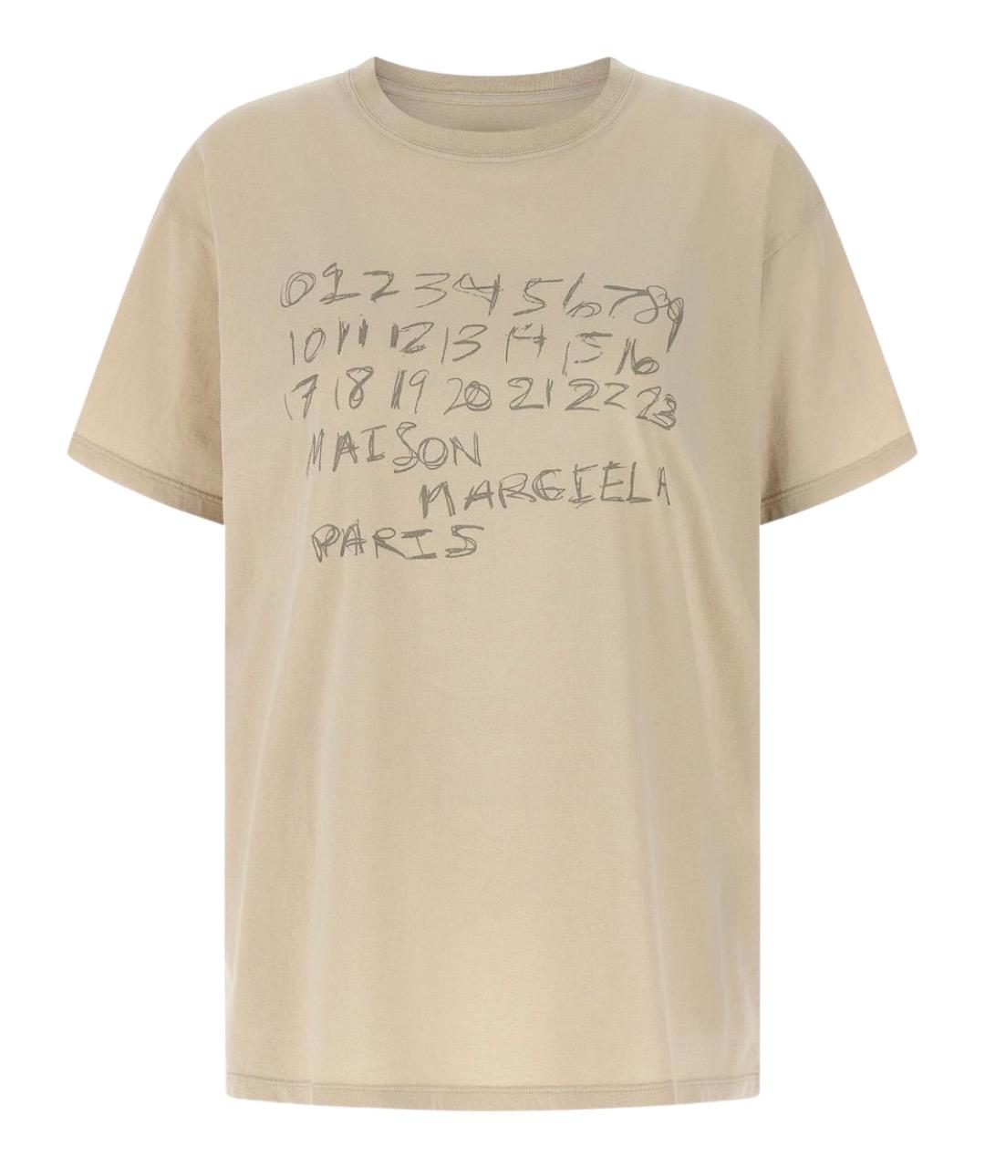 MAISON MARGIELA Бежевая хлопковая футболка, фото 1