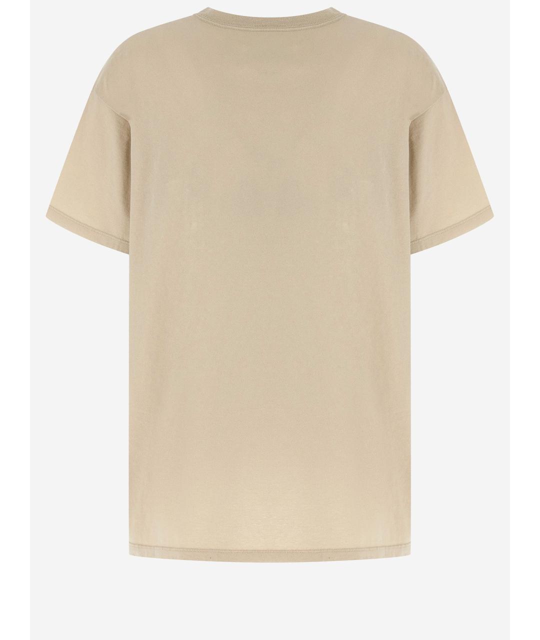 MAISON MARGIELA Бежевая хлопковая футболка, фото 2