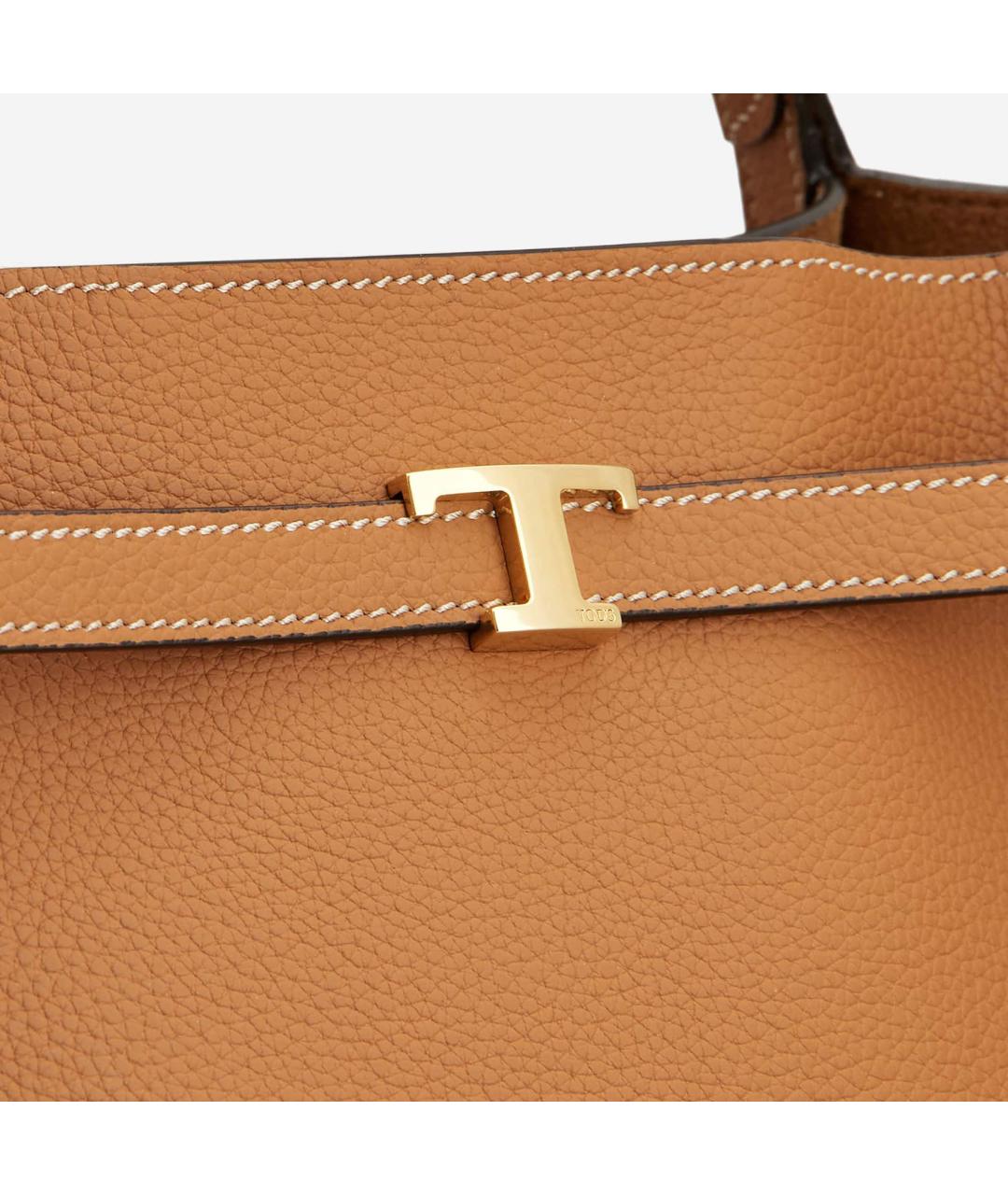TOD'S Коричневая кожаная сумка тоут, фото 4
