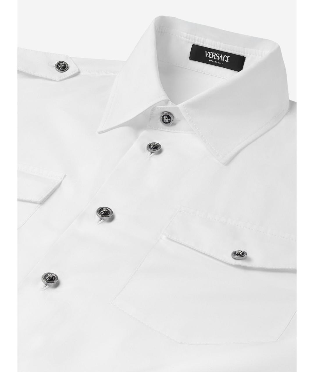 VERSACE Белая хлопковая кэжуал рубашка, фото 3
