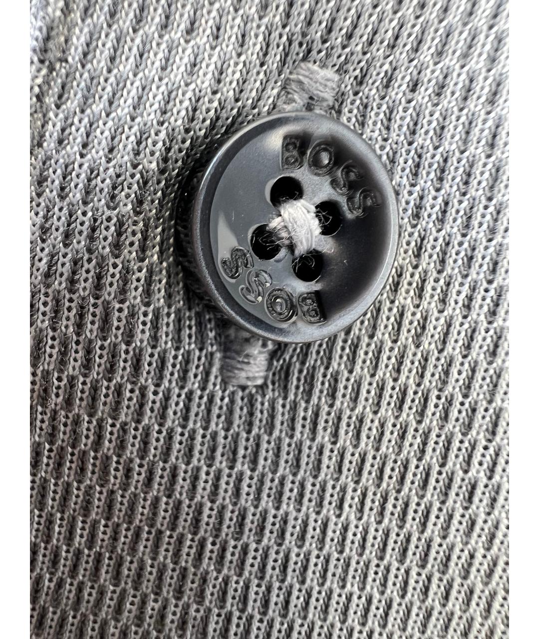 HUGO BOSS Серое хлопковое поло с длинным рукавом, фото 2