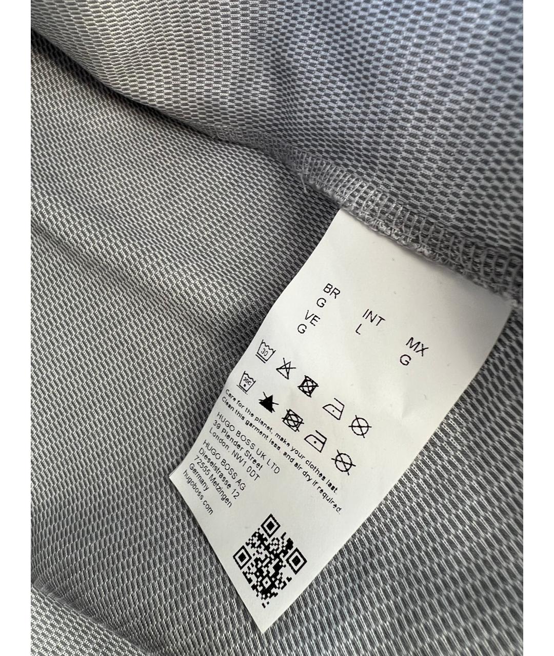 HUGO BOSS Серое хлопковое поло с длинным рукавом, фото 4