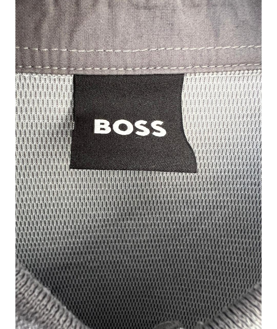 HUGO BOSS Серое хлопковое поло с длинным рукавом, фото 3