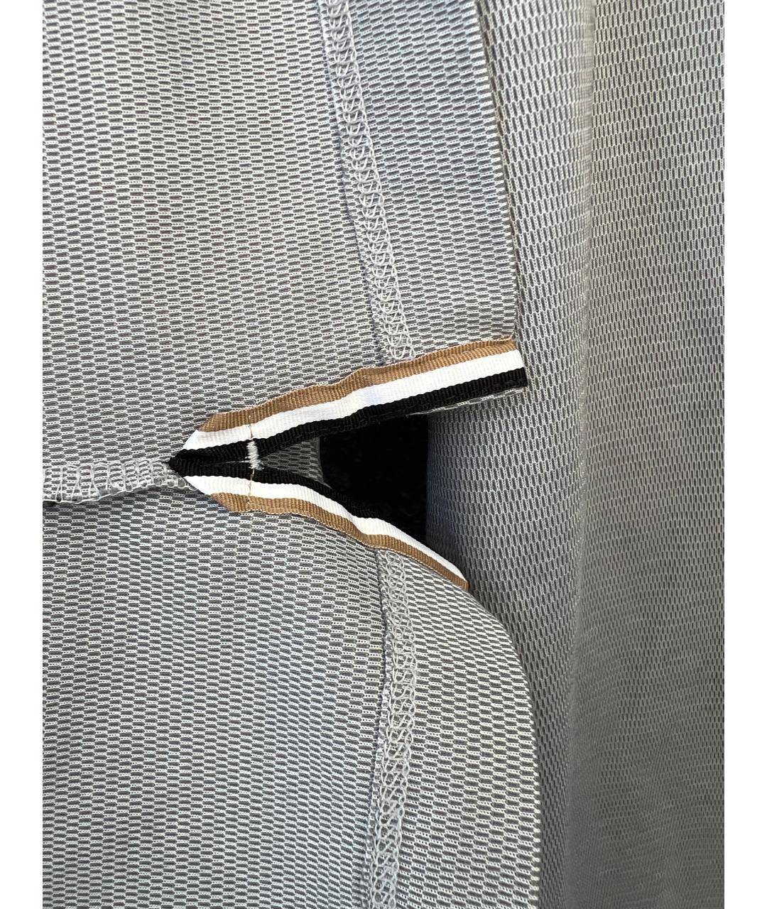 HUGO BOSS Серое хлопковое поло с длинным рукавом, фото 5