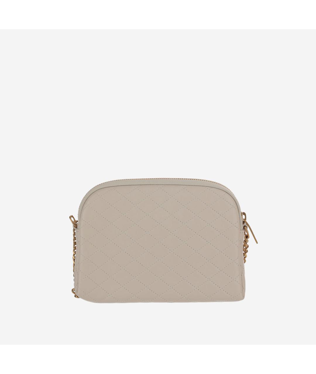 SAINT LAURENT Белая кожаная сумка через плечо, фото 3