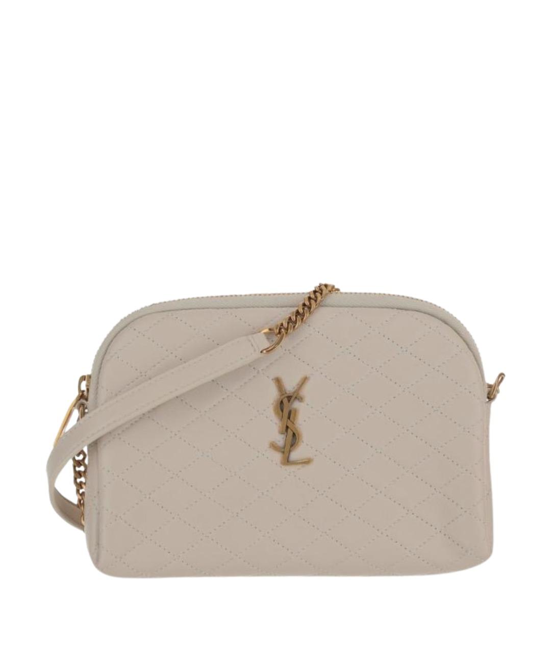 SAINT LAURENT Белая кожаная сумка через плечо, фото 1
