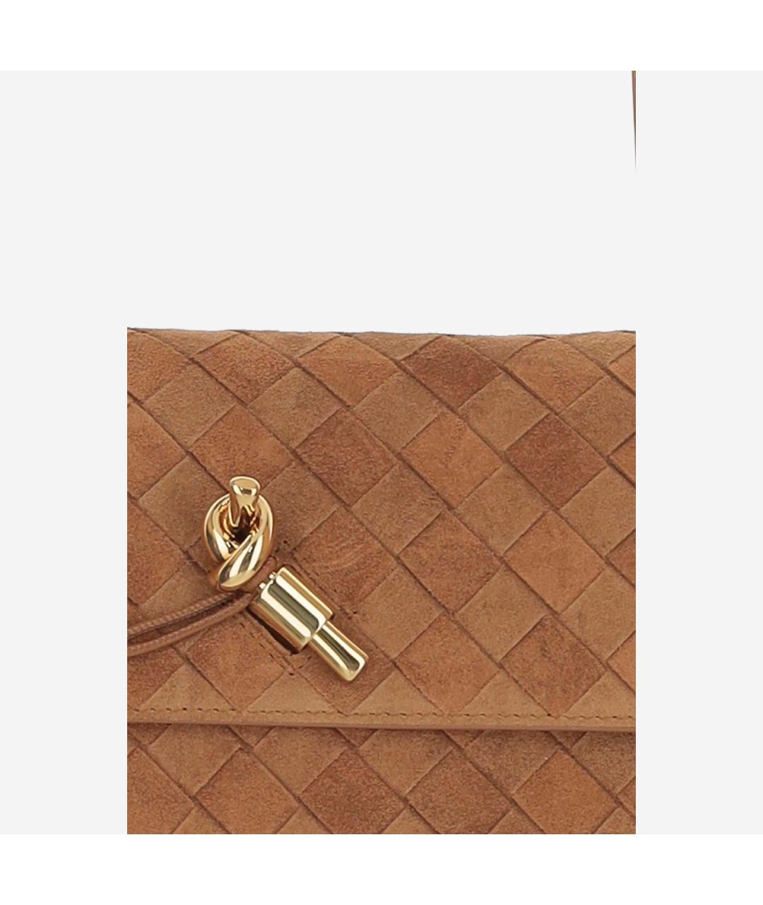 BOTTEGA VENETA Коричневая кожаная сумка через плечо, фото 4