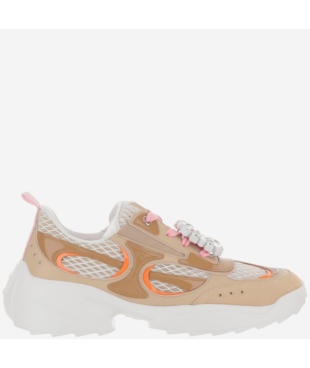 ROGER VIVIER Бежевые кожаные кроссовки, фото 5