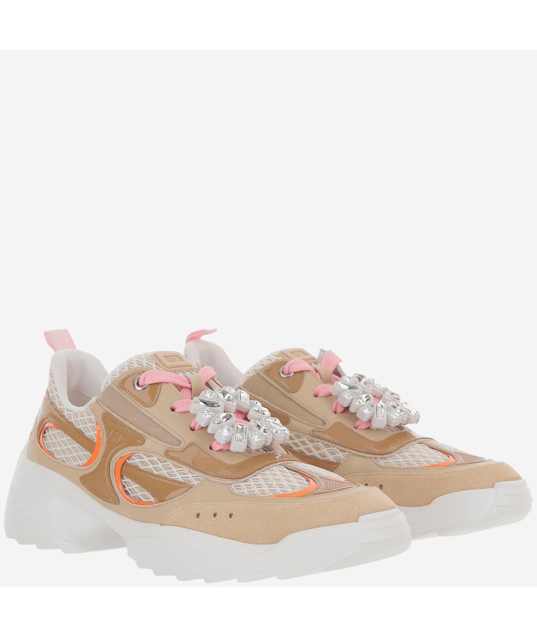 ROGER VIVIER Бежевые кожаные кроссовки, фото 2