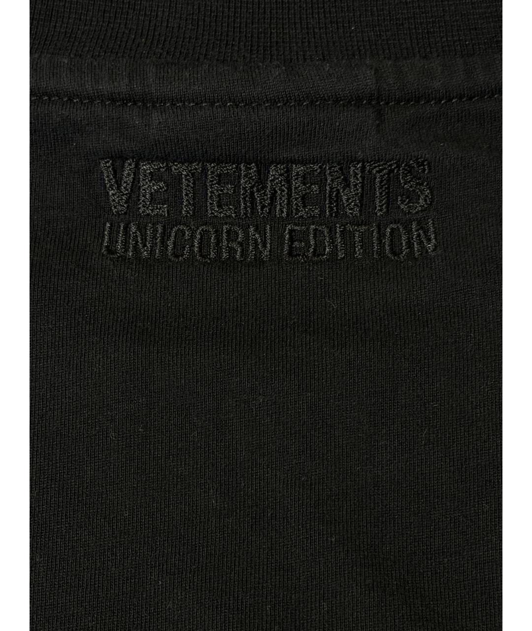 VETEMENTS Черная хлопковая футболка, фото 5