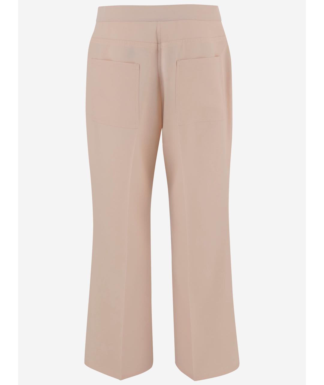 JIL SANDER Бежевые шерстяные прямые брюки, фото 2