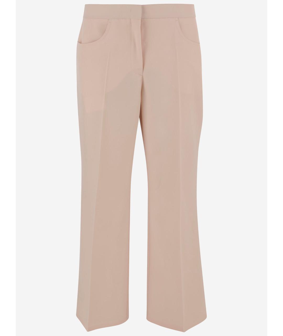 JIL SANDER Бежевые шерстяные прямые брюки, фото 4