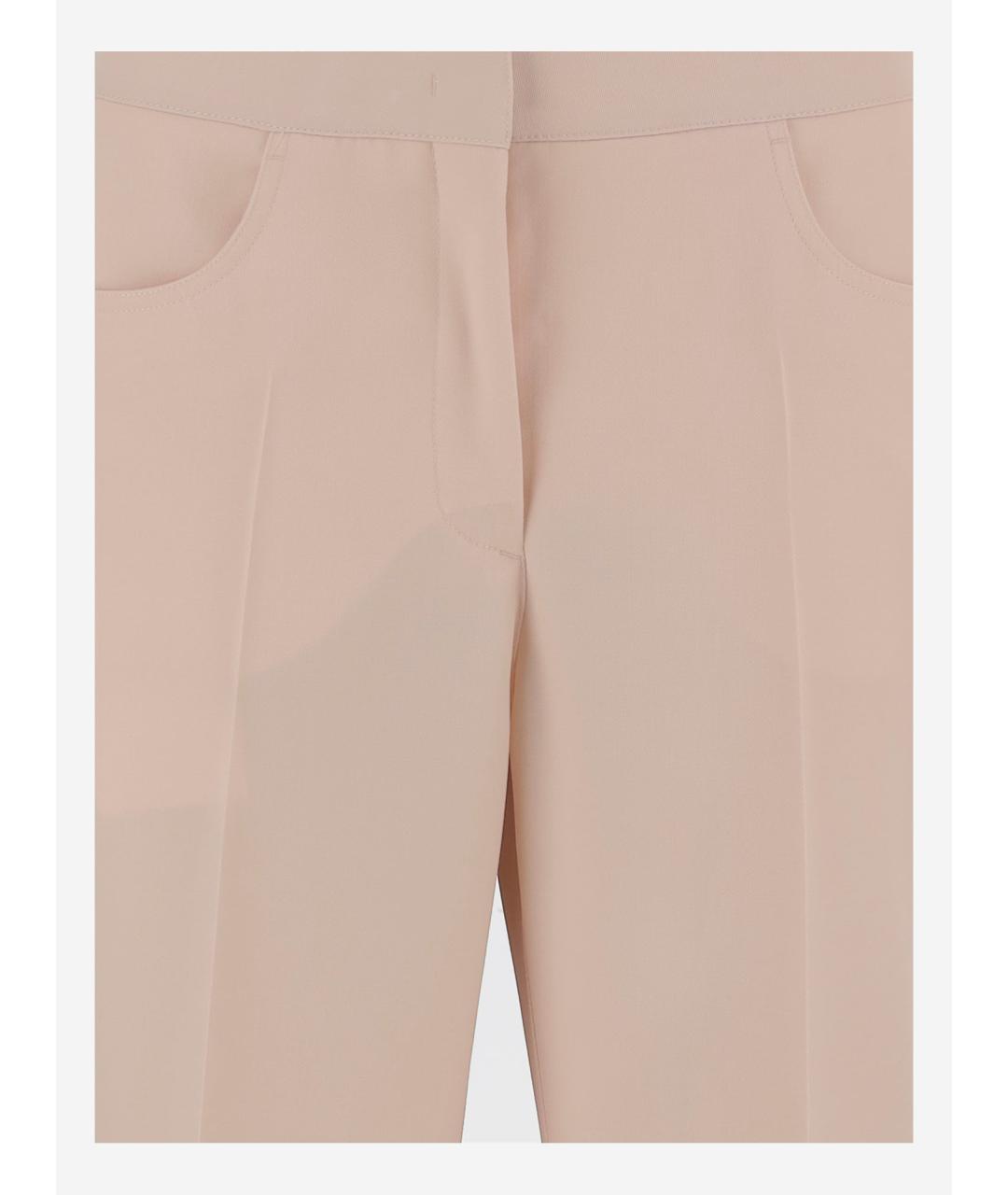 JIL SANDER Бежевые шерстяные прямые брюки, фото 3