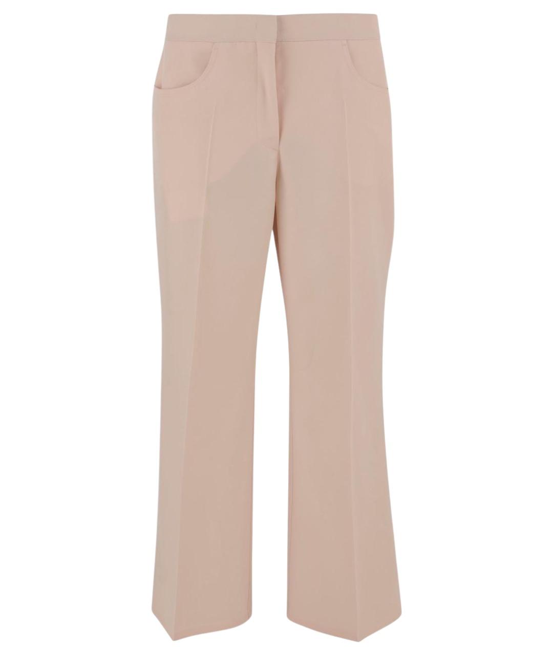 JIL SANDER Бежевые шерстяные прямые брюки, фото 1