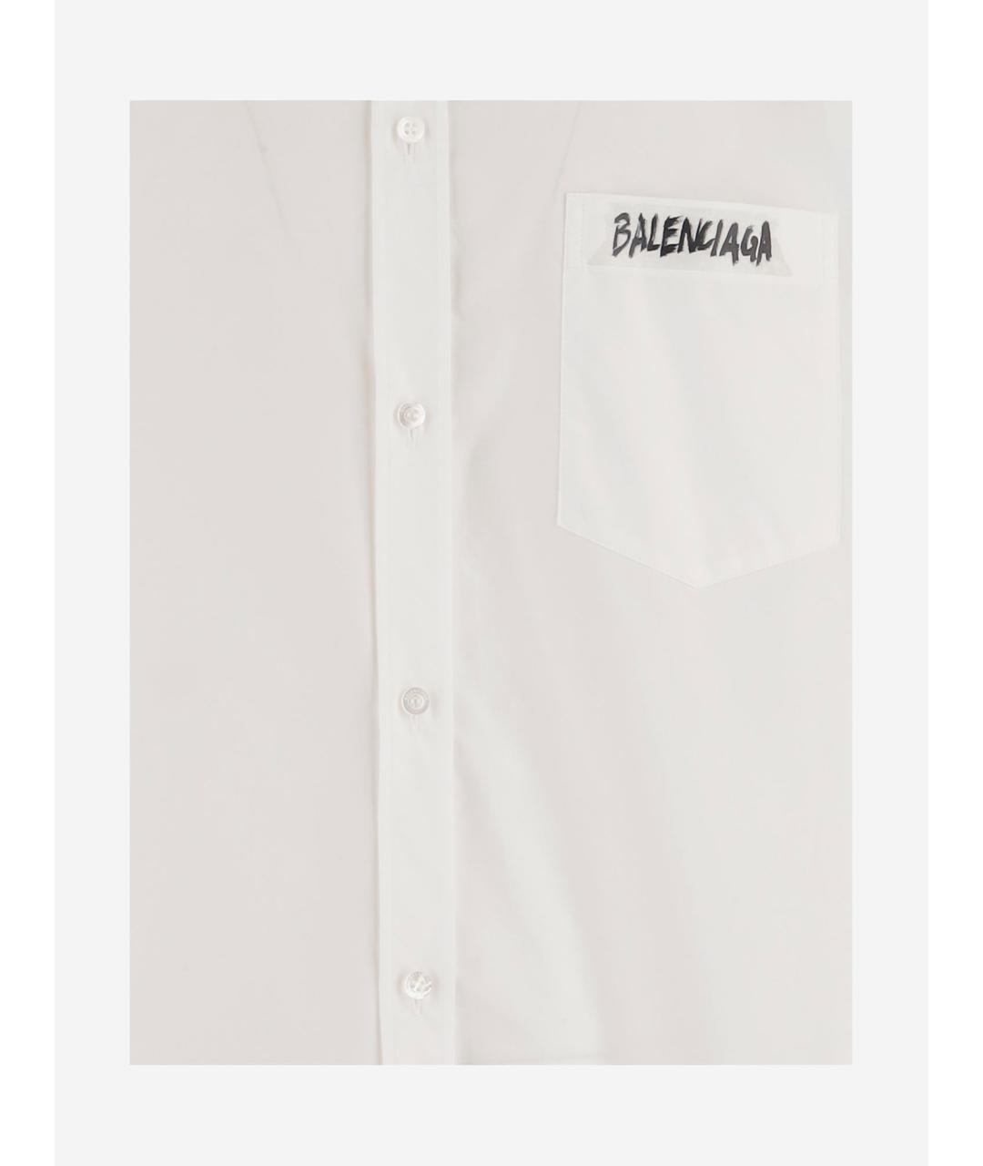 BALENCIAGA Белая хлопковая кэжуал рубашка, фото 3