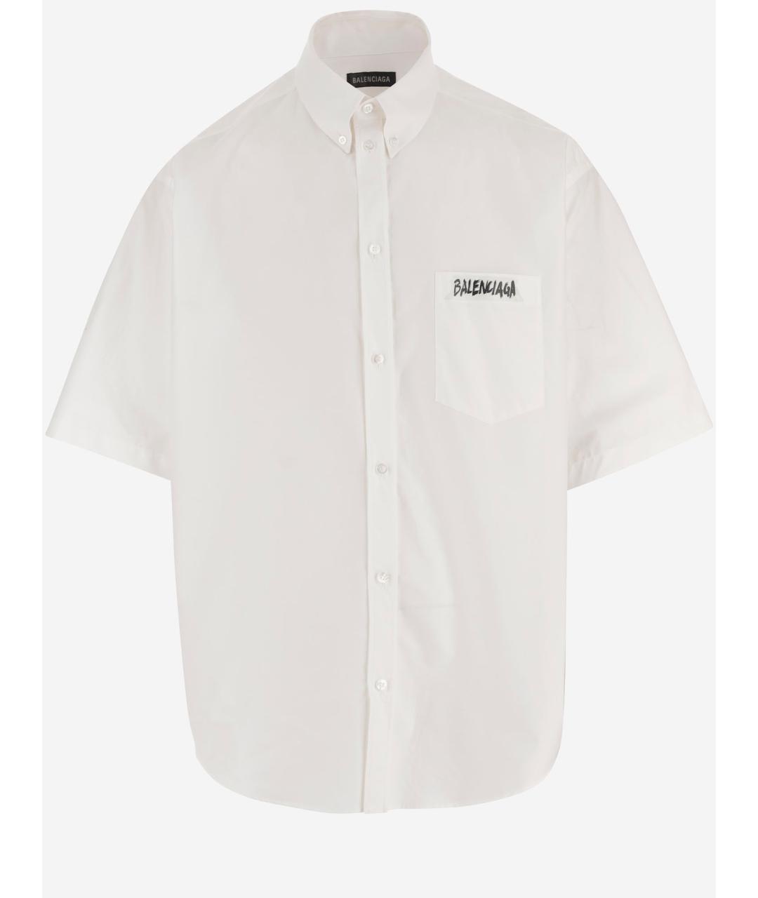 BALENCIAGA Белая хлопковая кэжуал рубашка, фото 4