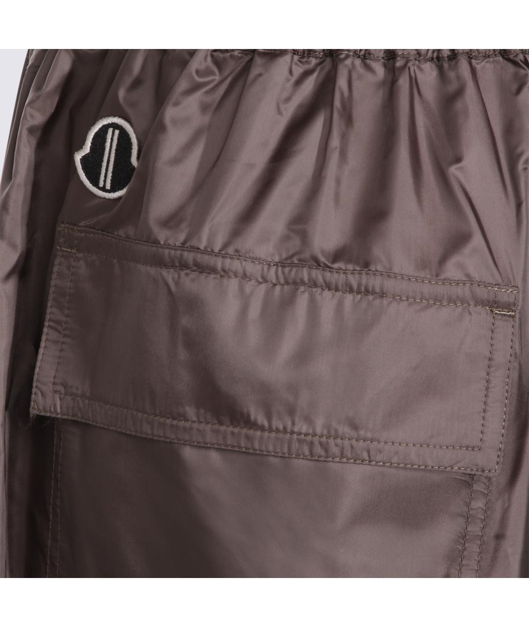 MONCLER Коричневые полиэстеровые шорты, фото 4