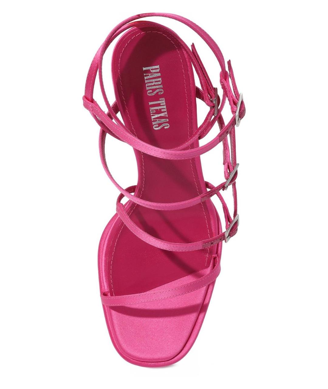 PARIS TEXAS Розовые текстильные босоножки, фото 4