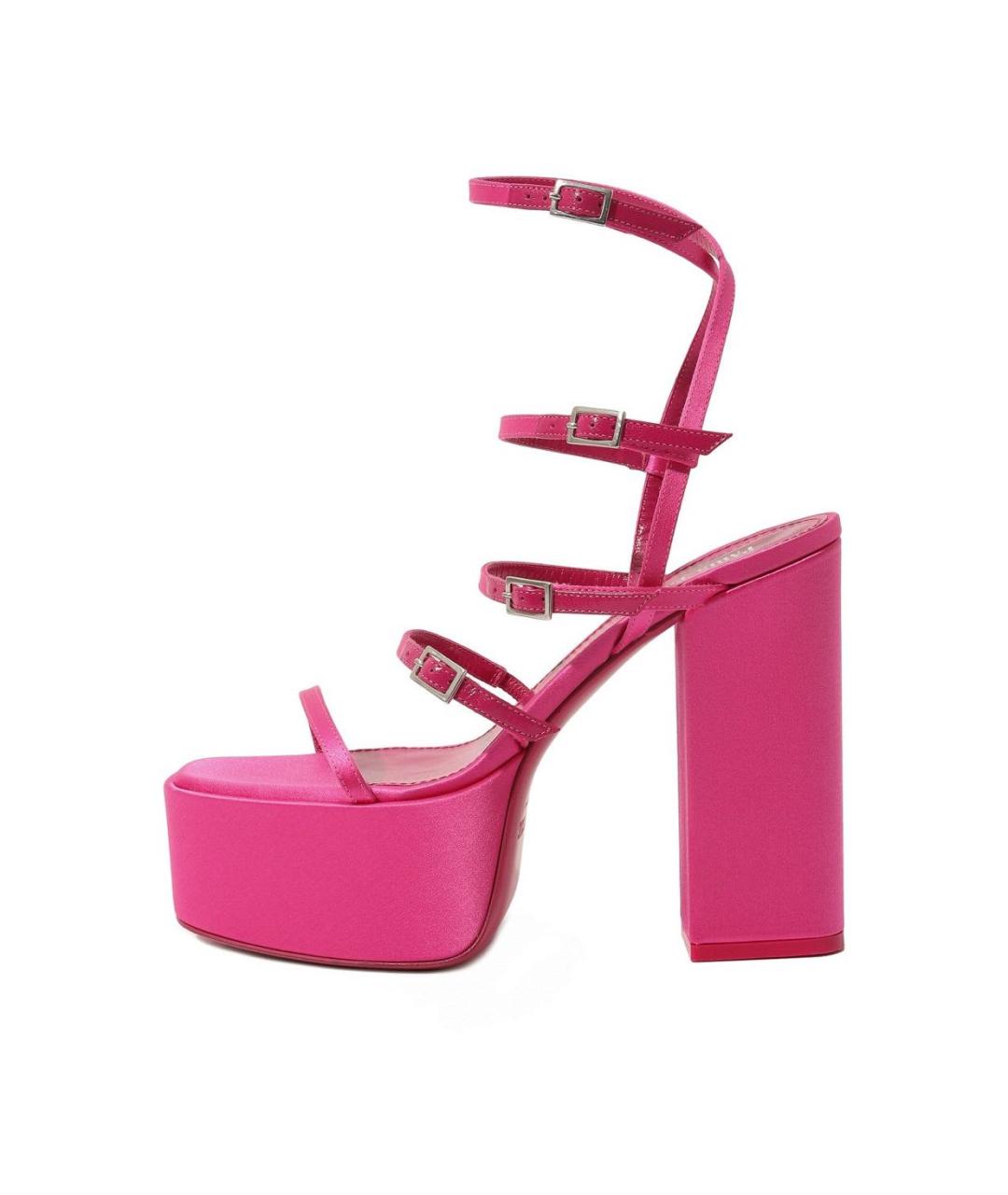 PARIS TEXAS Розовые текстильные босоножки, фото 5