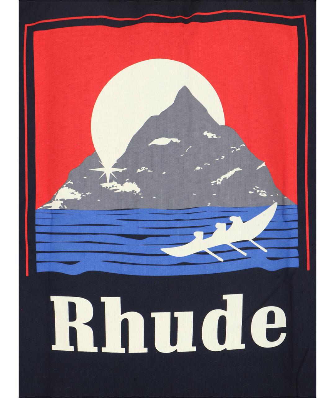 RHUDE Черная хлопковая футболка, фото 3