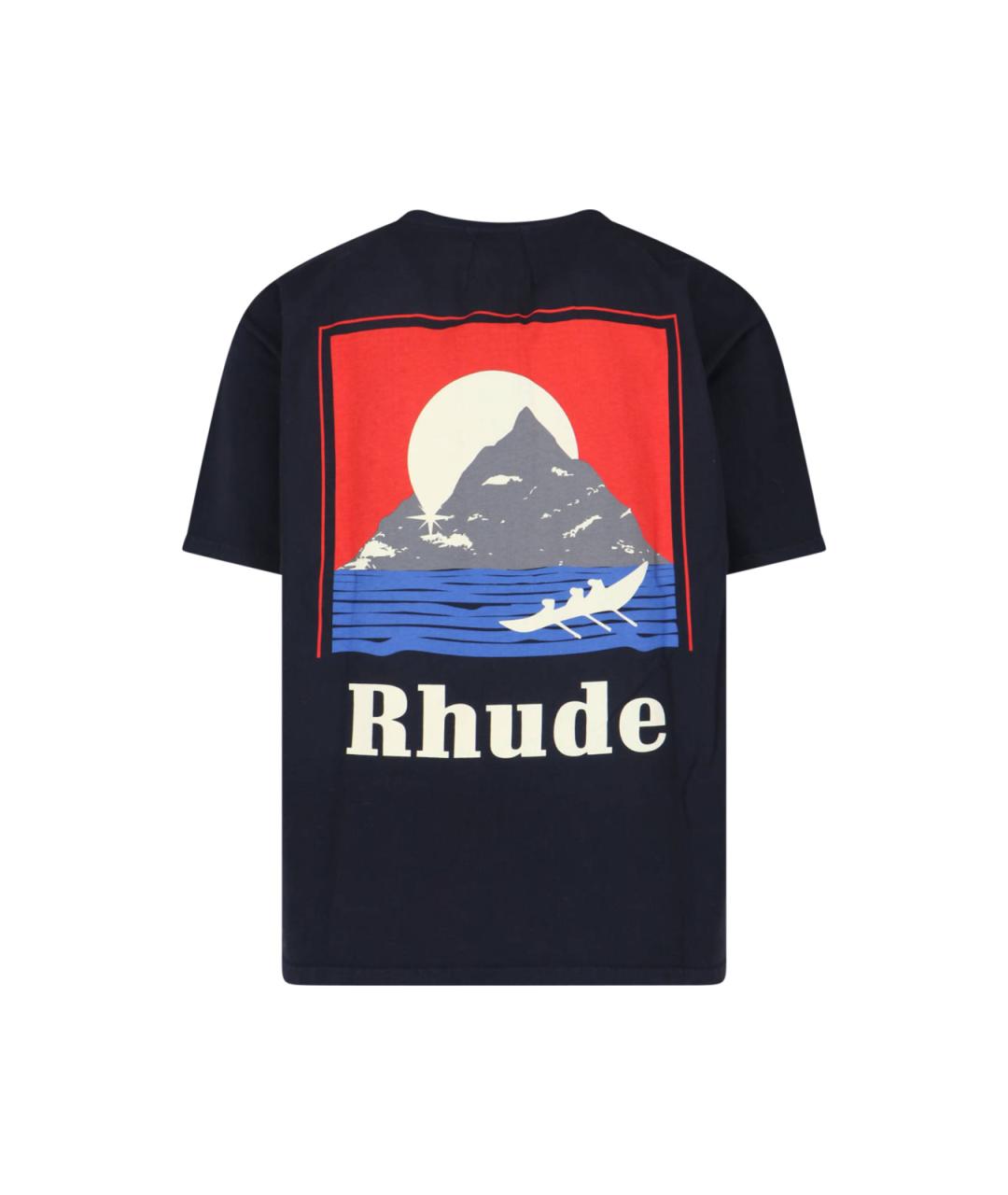 RHUDE Черная хлопковая футболка, фото 2