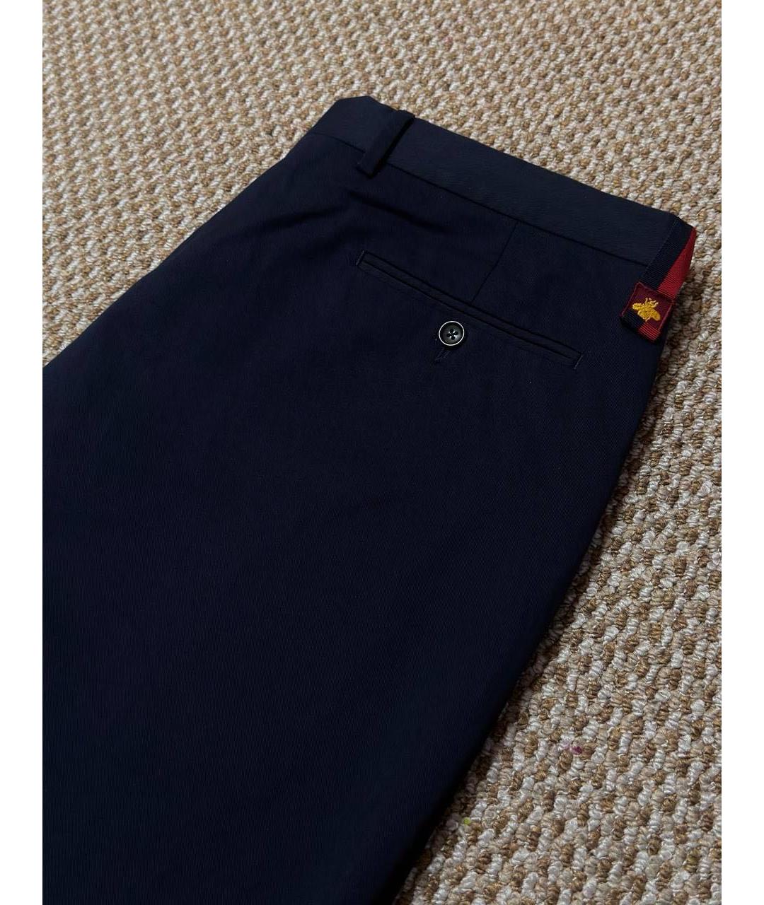 GUCCI Темно-синие хлопковые повседневные брюки, фото 5