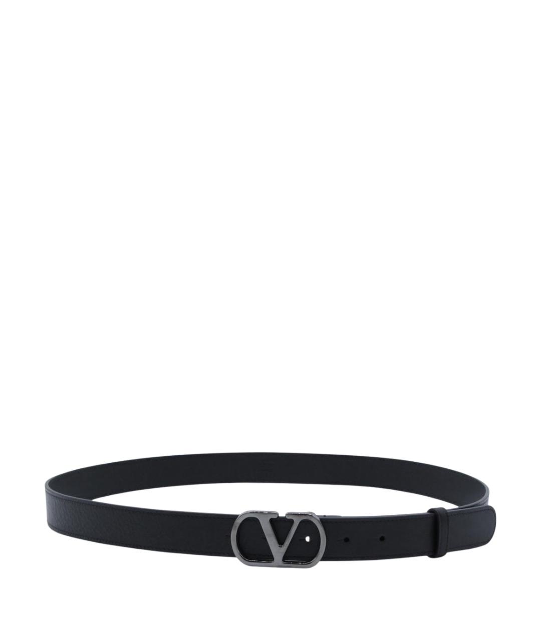 VALENTINO Черный кожаный ремень, фото 1