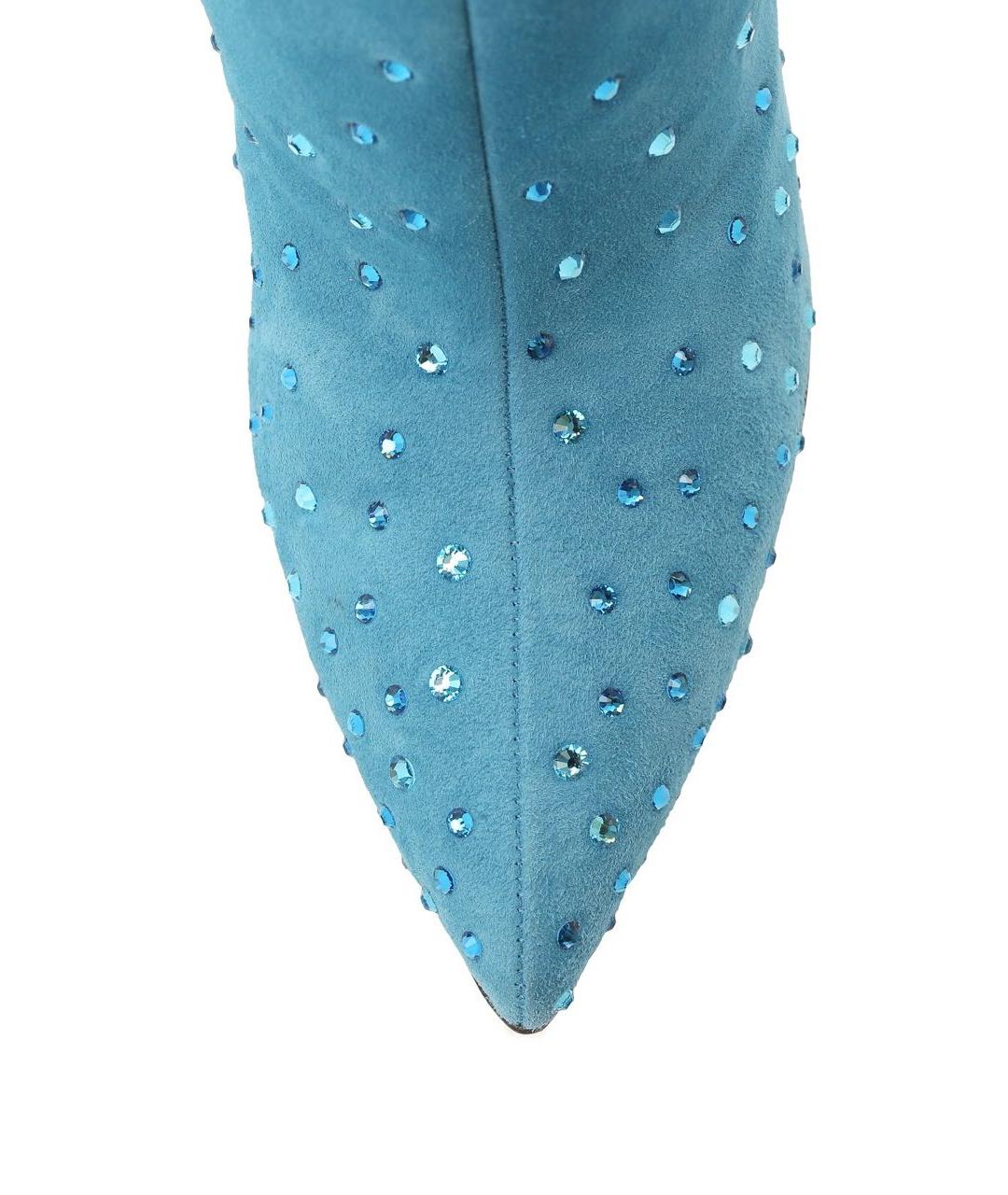 PARIS TEXAS Голубые замшевые сапоги, фото 4