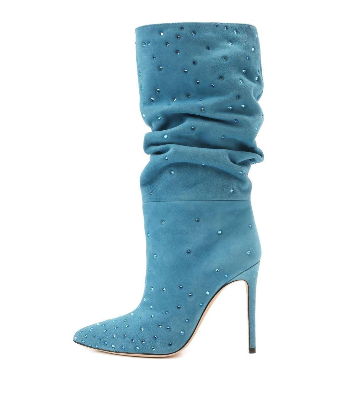 PARIS TEXAS Голубые замшевые сапоги, фото 5