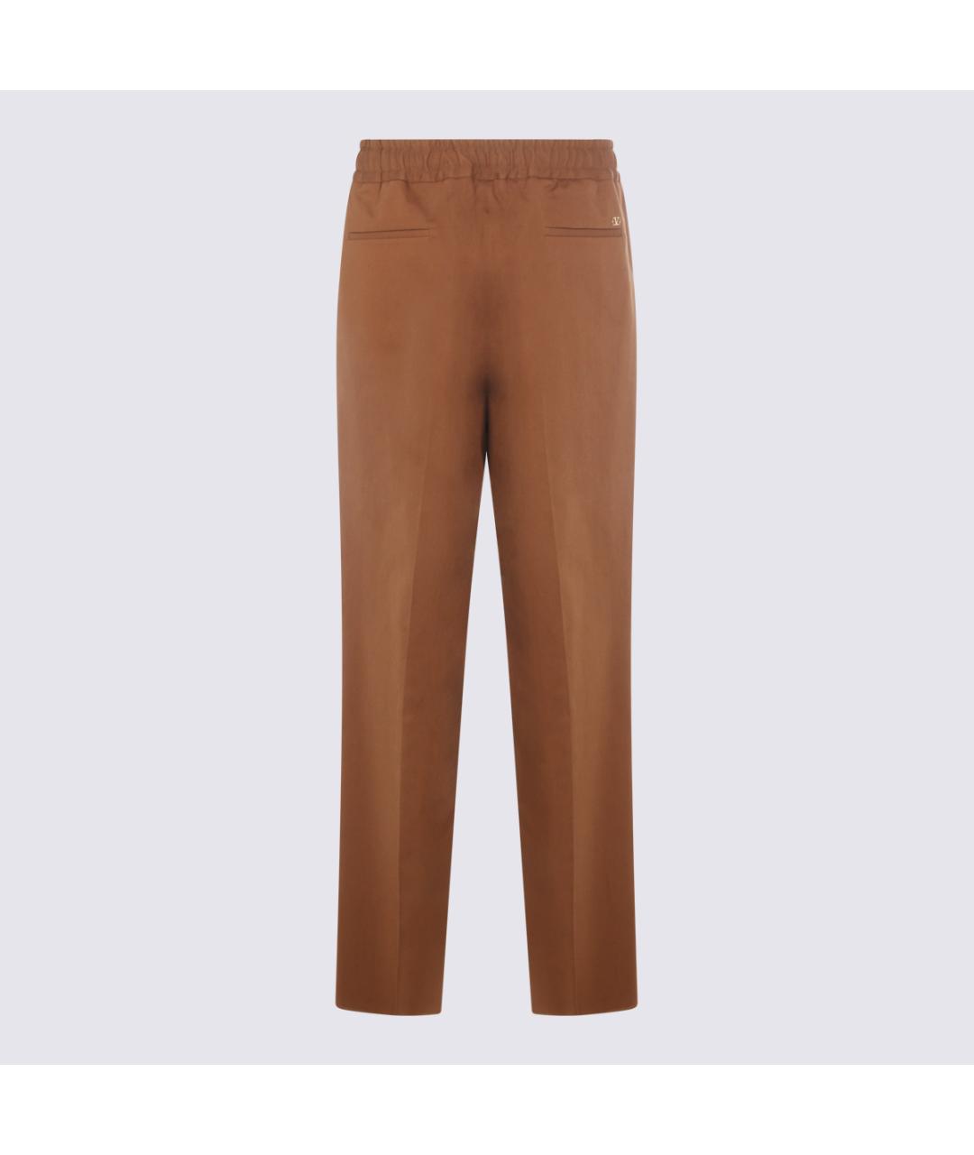 VALENTINO Коричневые хлопковые повседневные брюки, фото 2