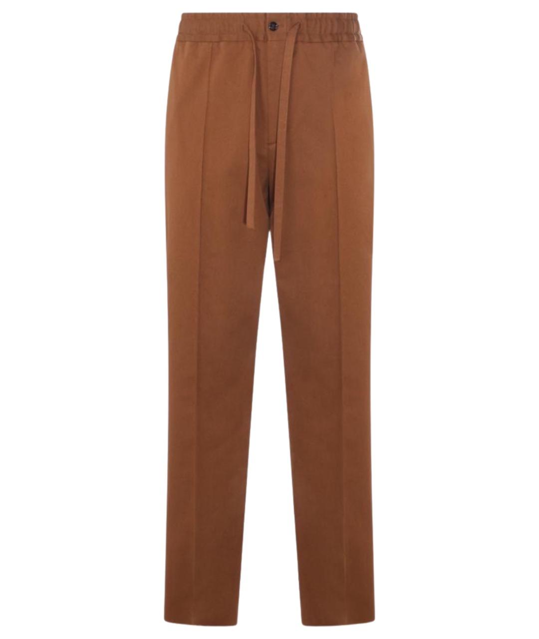 VALENTINO Коричневые хлопковые повседневные брюки, фото 1