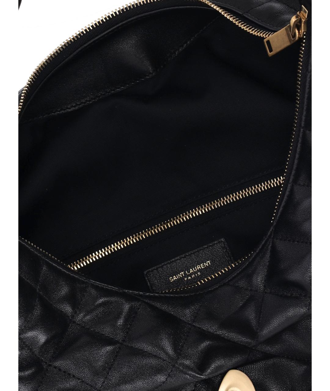 SAINT LAURENT Черная кожаная сумка через плечо, фото 4
