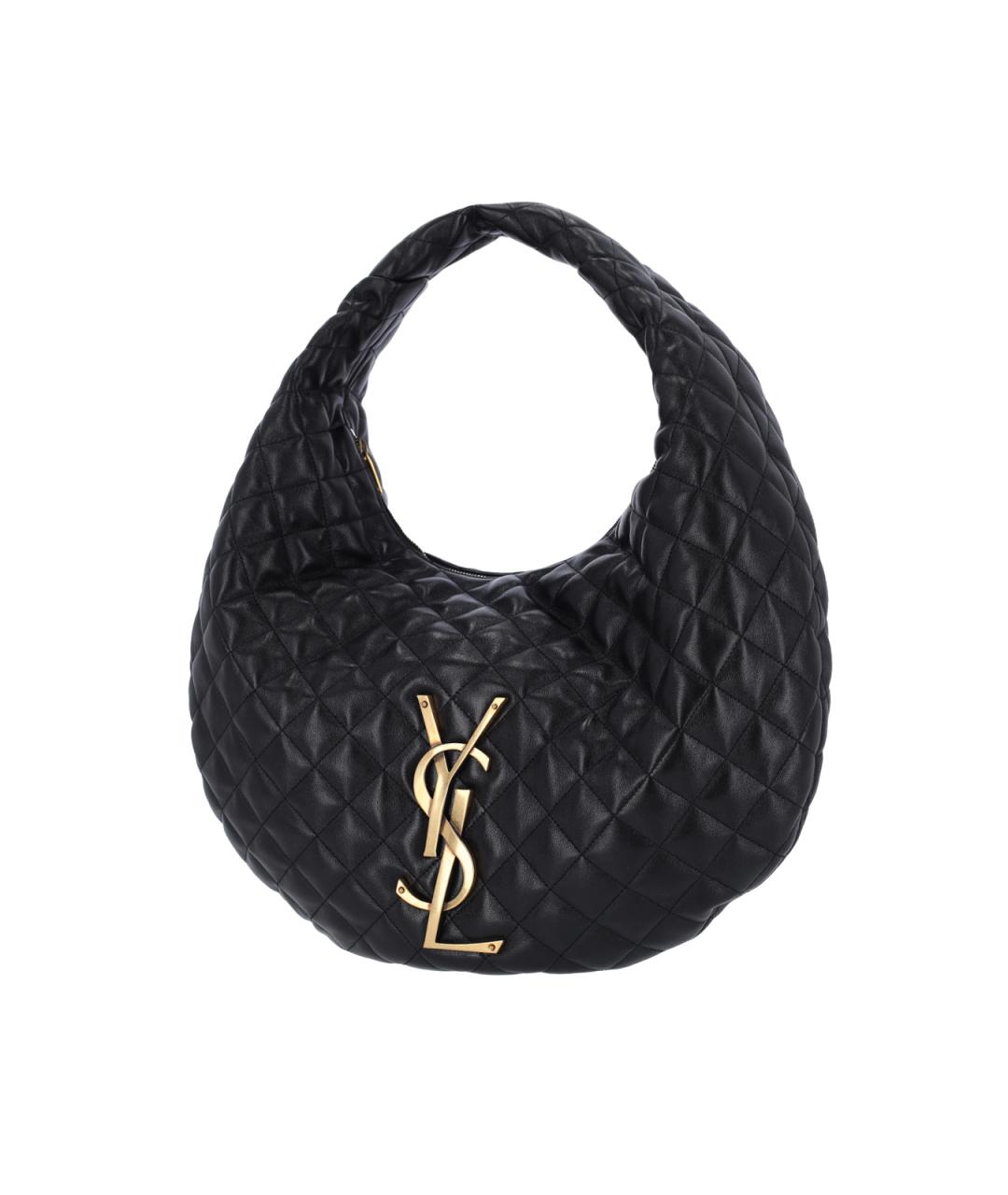 SAINT LAURENT Черная кожаная сумка через плечо, фото 2