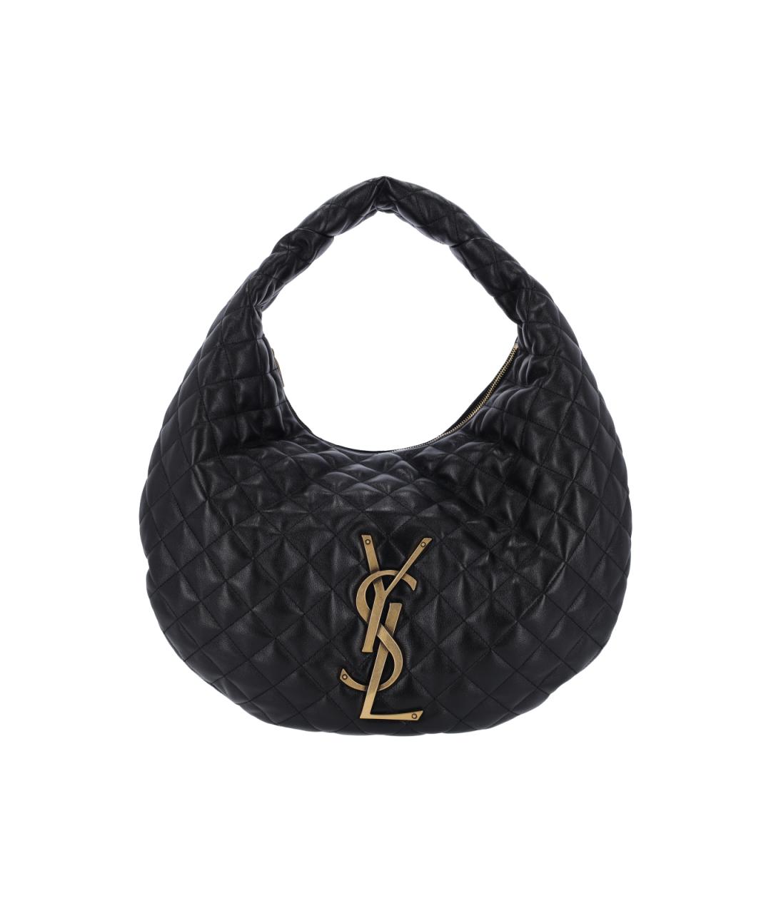 SAINT LAURENT Черная кожаная сумка через плечо, фото 1