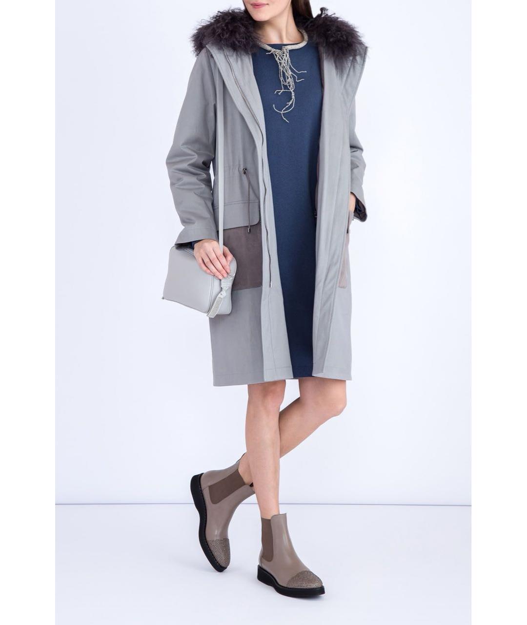 FABIANA FILIPPI Серая полиэстеровая парка, фото 2