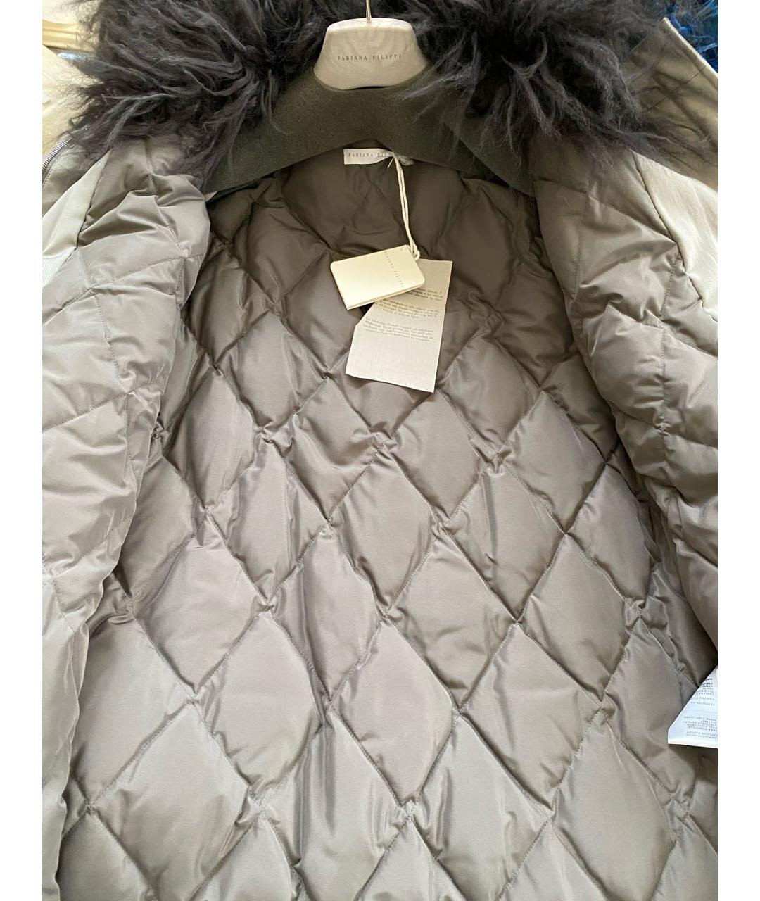 FABIANA FILIPPI Серая полиэстеровая парка, фото 8