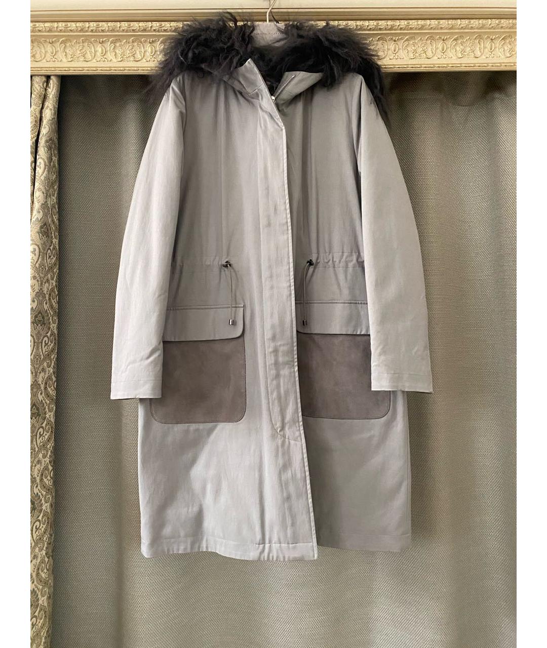 FABIANA FILIPPI Серая полиэстеровая парка, фото 4
