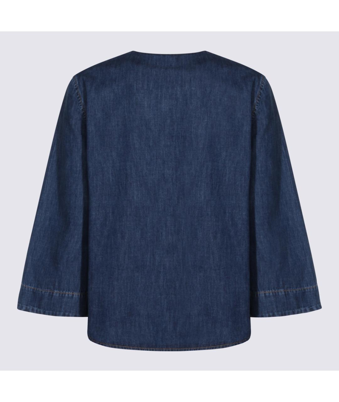 VALENTINO Синяя хлопковая рубашка, фото 2