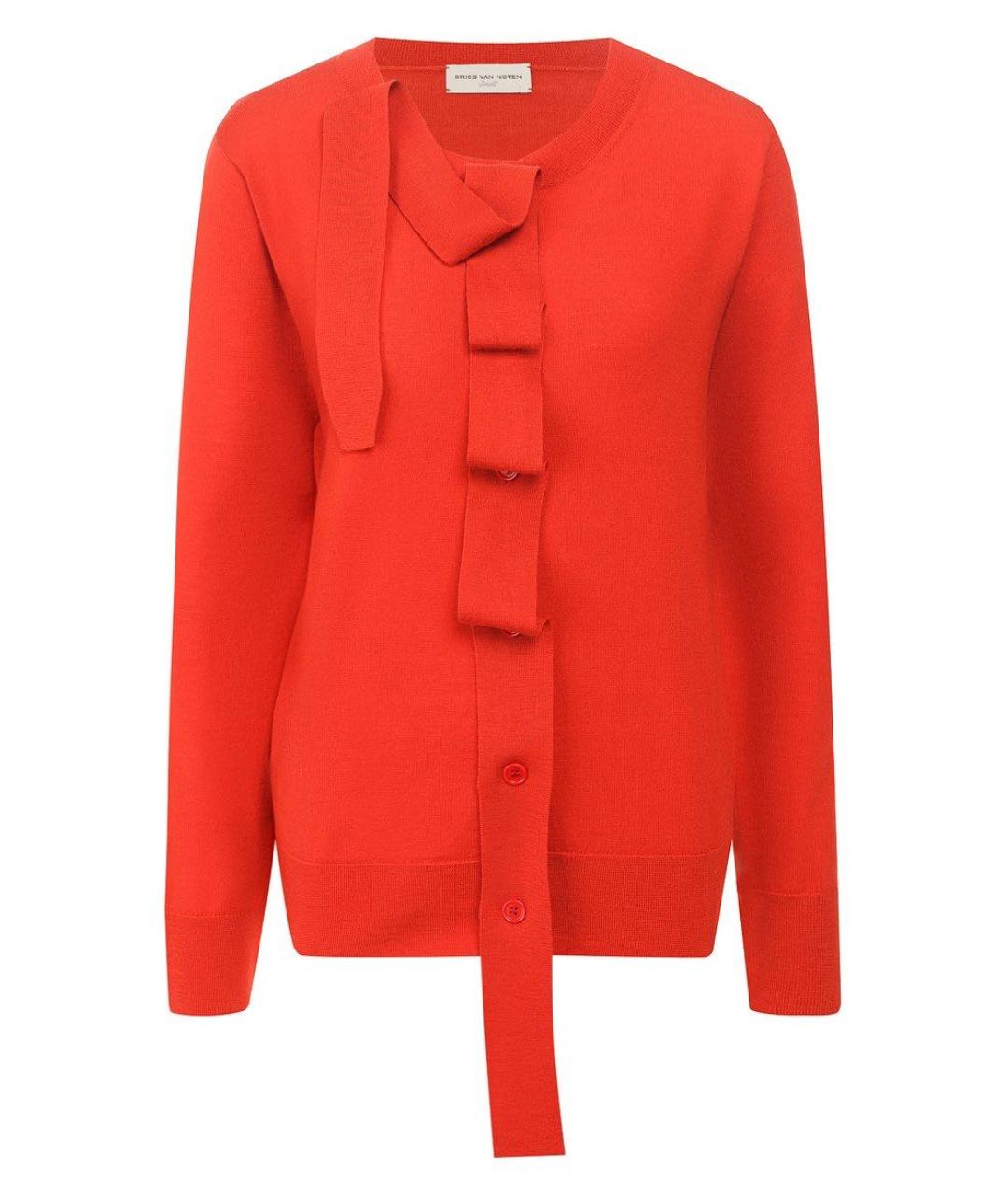 DRIES VAN NOTEN Оранжевый шерстяной кардиган, фото 1