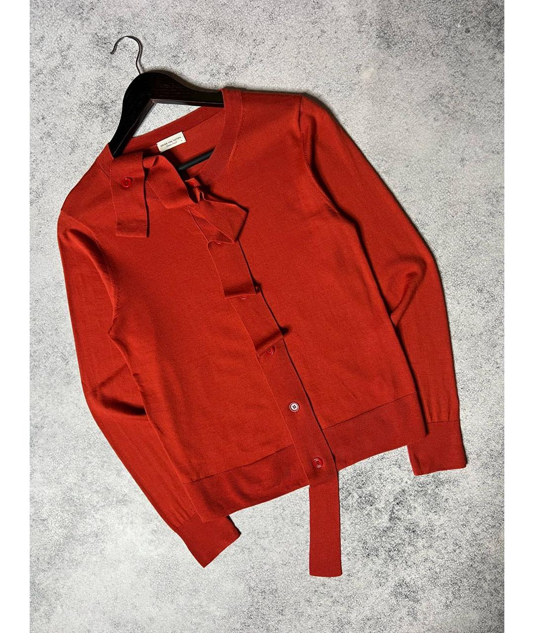 DRIES VAN NOTEN Оранжевый шерстяной кардиган, фото 5