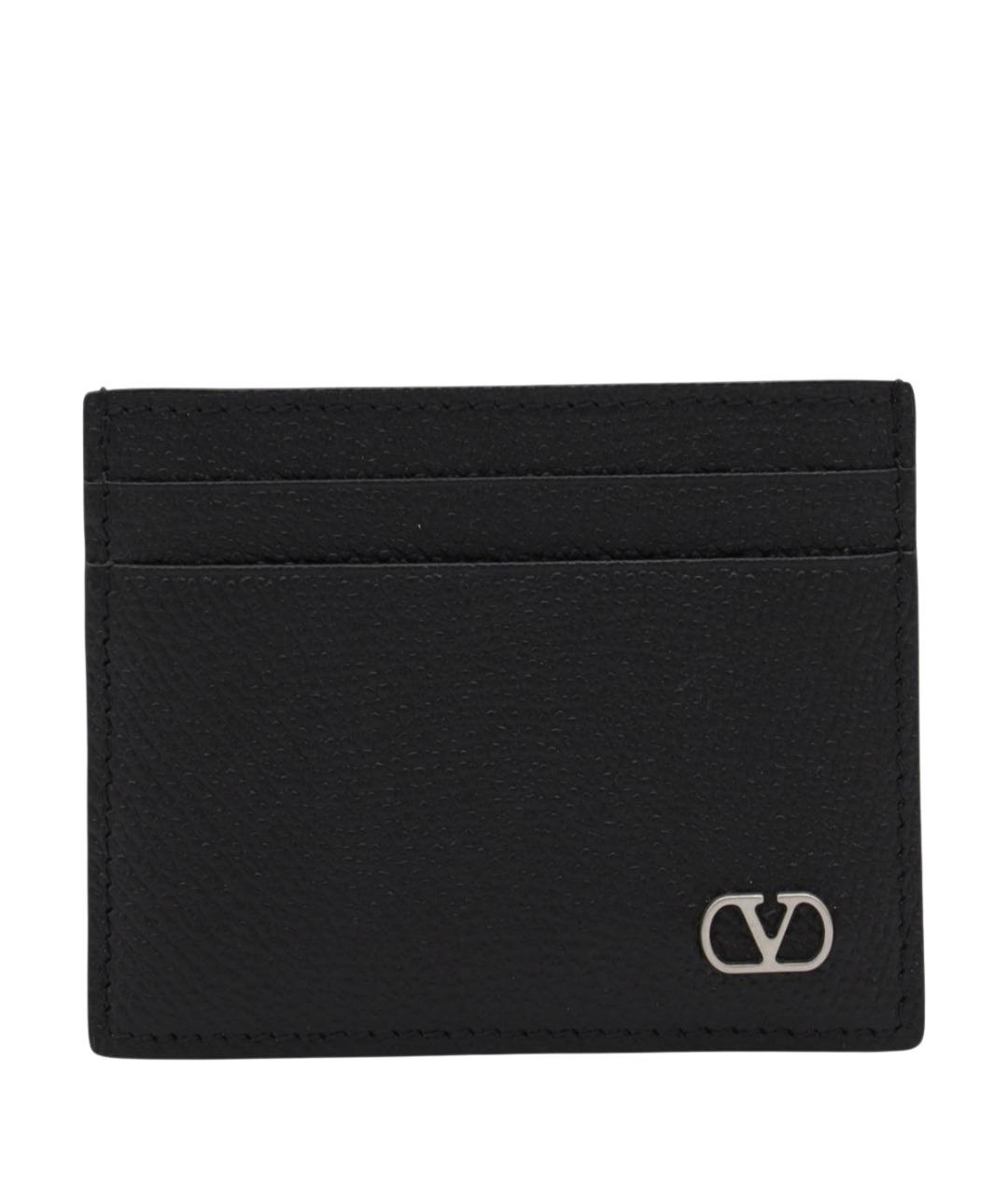 VALENTINO Черный кожаный кошелек, фото 1