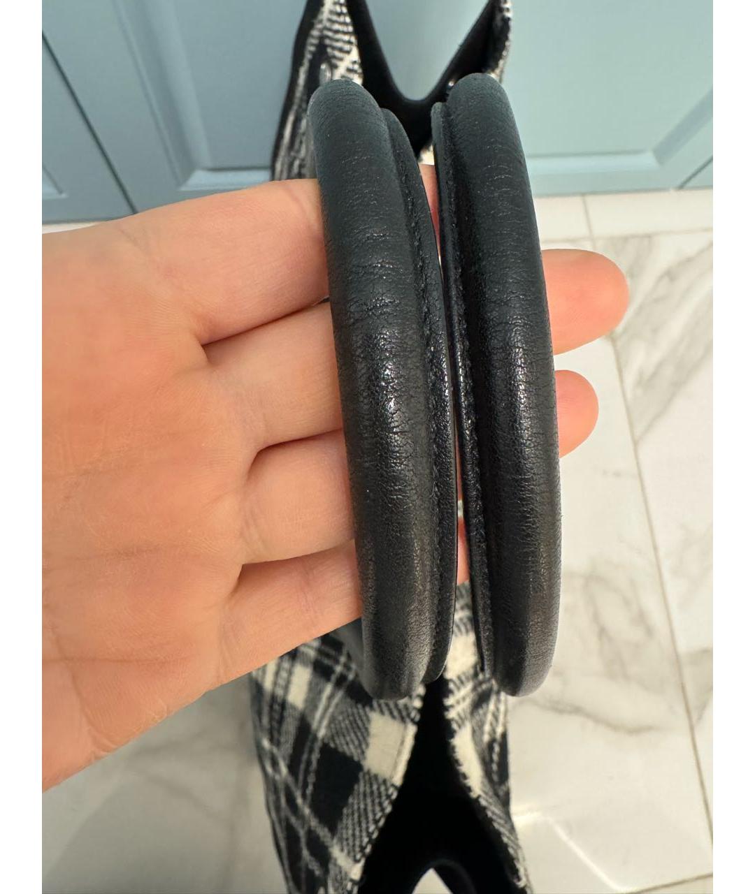 SAINT LAURENT Черная твидовая сумка тоут, фото 6